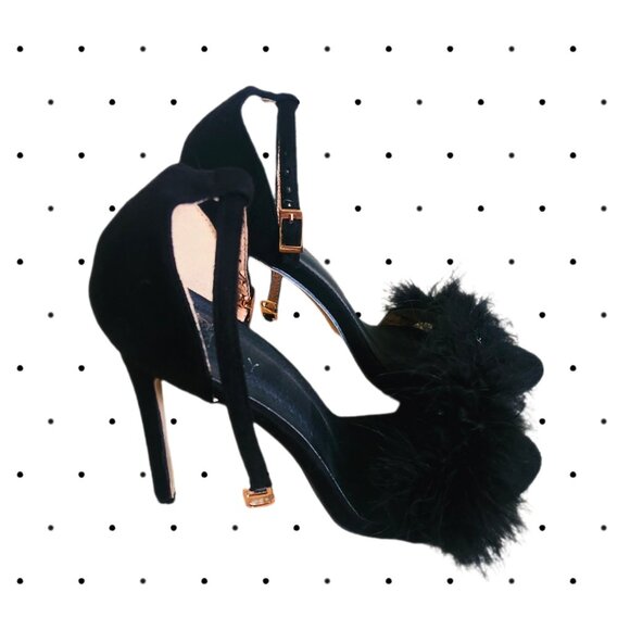 MMJULY fluffy feather stiletto sandal SIZE 39 - Picture 3 of 4